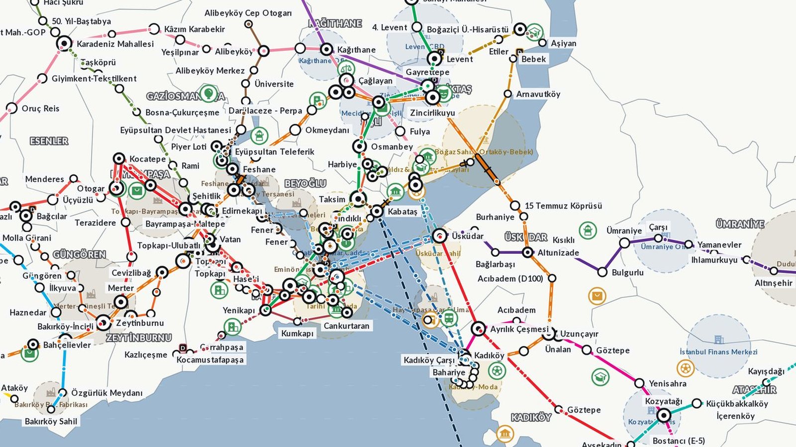The network across the historic peninsula